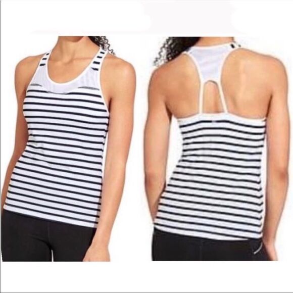 Athleta Hyper Stripe Spiral Running Yoga Tank - Picture 1 of 9